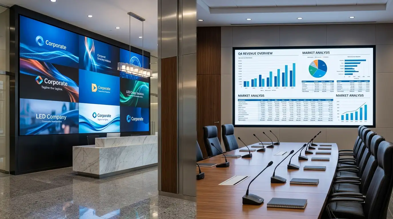Perbedaan Videotron Lobby dan Ruang Meeting Kantor