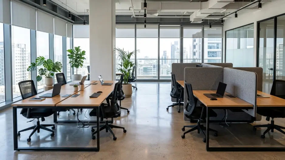 Meja workstation cluster vs sekat kantor, mana yang cocok untuk tim Anda