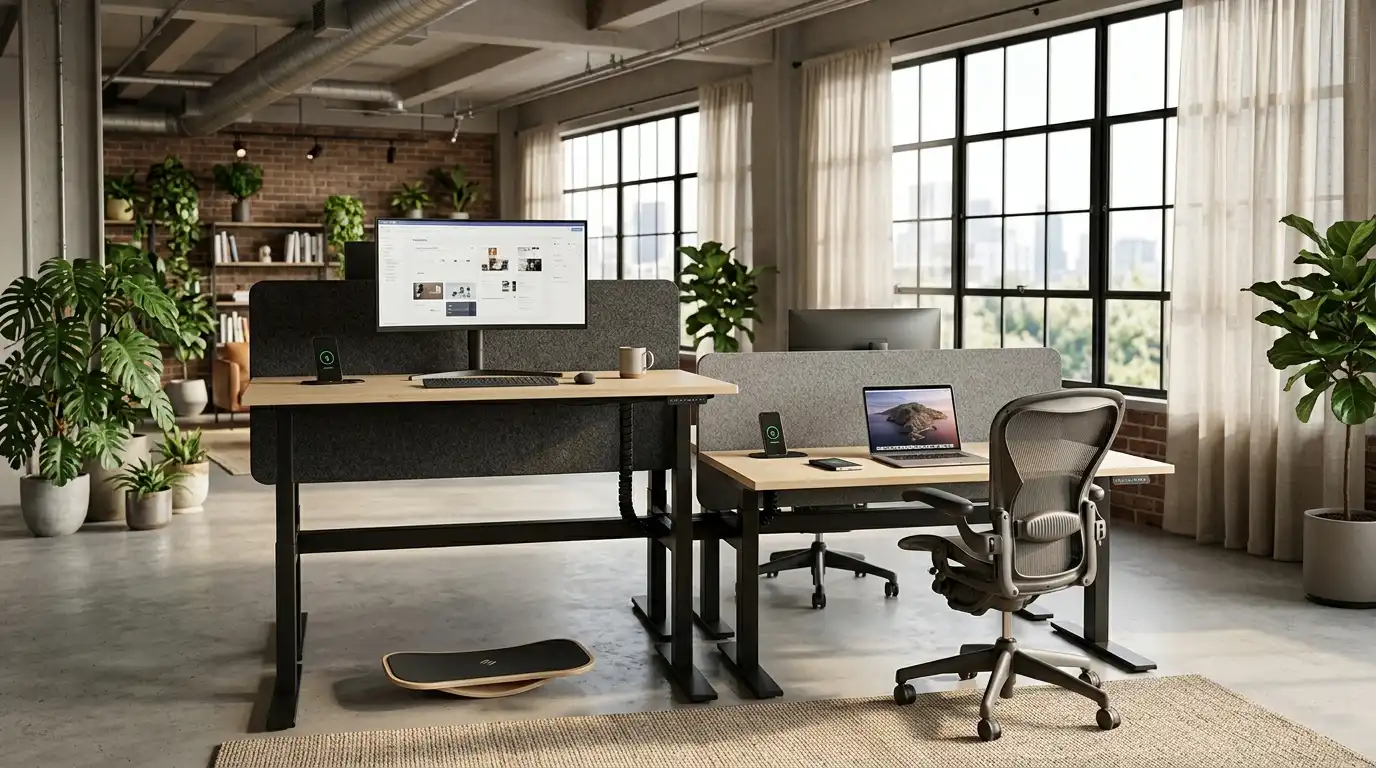 Meja Kantor Minimalis Modern: Tren Height-Adjustable Desk untuk Kesehatan Kerja Tim